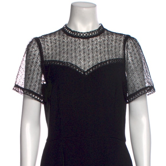 MICHAEL Michael Kors Black Lace Cap Sleeve Crew Neck Jumpsuit US 8 Medium M - Picture 4 of 5